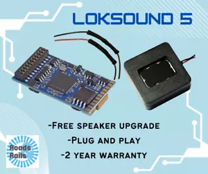 New Loksound 5 DCC Sound Decoder For Bachmann Class 37 With Bass Enhance Speaker - Picture 1 of 1