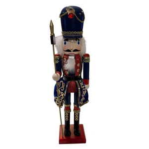 Christmas Wooden Nutcracker 16” Soldier Puppet Guard Statue Xmas Ornament - Picture 1 of 9