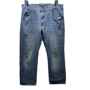 Beverly Hills Polo Club Mens 34x32 Navy Denim Straight Leg Jeans - Picture 1 of 10