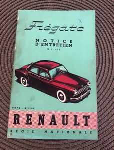 notice d'entretien RENAULT FRÉGATE N.E. 612 - Bild 1 von 2