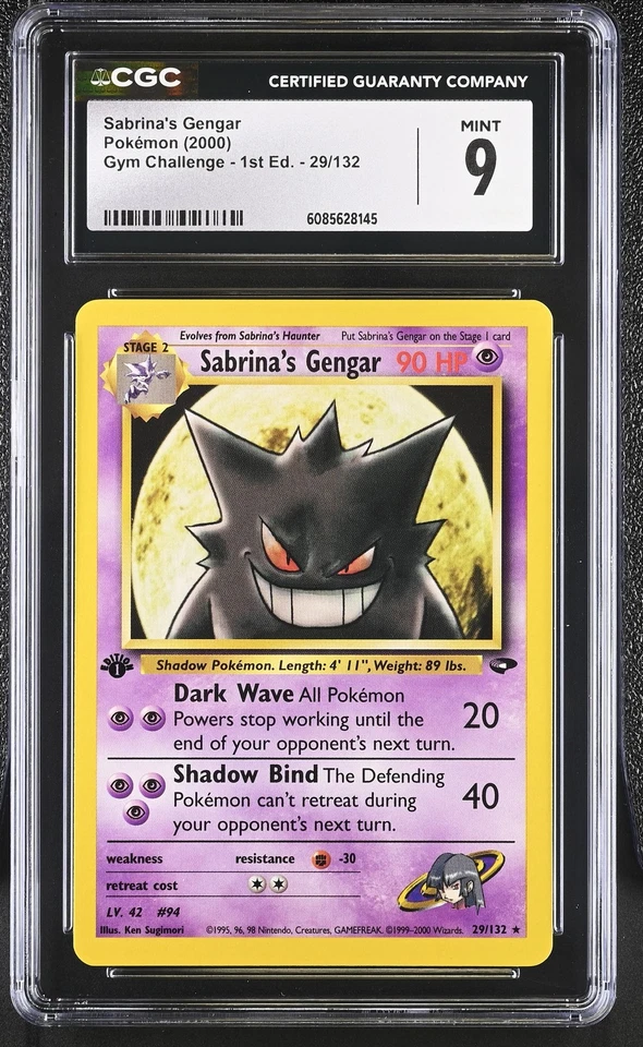 CGC 9 MINT Sabrina's Gengar Gym Challenge 1st Edition 29/132 Pokemon Card - Image 1 of 2