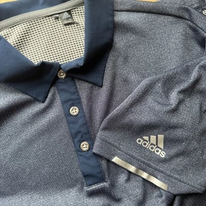 Adidas Herren Golf Poloshirt Navy Heather Medium HEAT.RDY Kurzarm Sportlich - Bild 1 von 11