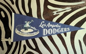 Seltener Vintage 1959 Los Angeles LA Dodgers Da Bum Stadium Wimpel 2 Krawatten - Bild 1 von 9