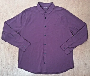 Lululemon Hemd Herren 2XL ROT Commission Stretch Knopfleiste Langarm LOGO - Bild 1 von 10