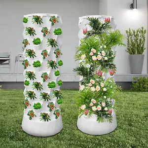 80 Pot Vertical Hydroponics Tower Systems Set Hydroponic Growing Kit Garden Home - Picture 1 of 14