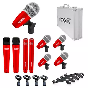 5Core Drum Mic Kit 9Pcs Kick Tom Snare Dynamic Mics Instrument Microphone Set - Picture 1 of 8