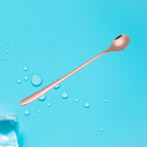 1pc Coffee Spoon Bar Stirring Spoon Drinking Straw Spoon Tea Stainless Steel - Picture 1 of 11
