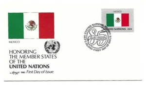 United Nations #453 Flag Series 1985, Mexico Artmaster FDC - Bild 1 von 1