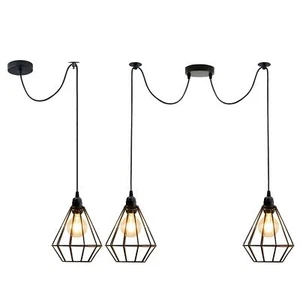 Lampada a sospensione soffitto gabbia metallo vintage industriale moderna sospensione retrò lampade - Foto 1 di 22