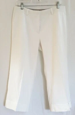Женские укороченные брюки CLASSIQUES ENTIER из белой льняной смеси с подкладкой размер 10 - Изображение 1 из 4