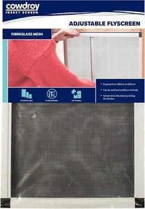 Window Adjustable Flyscreen, 485 x 925 mm, Black - Picture 1 of 2