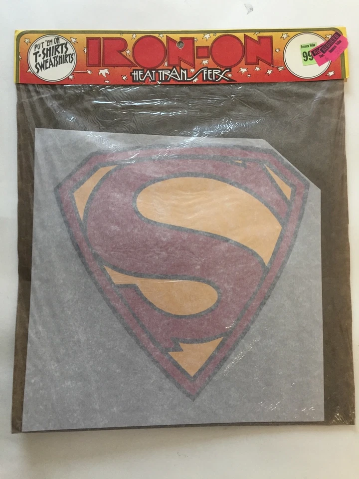 VTG MIP NOS 60s 70s DC Golden Age comic Superman Movie t-shirt Iron-On Transfer - Image 1 of 4
