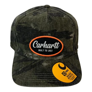 Berretto da baseball uomo Carhartt in tela mimetica costruito per durare toppa chiusura a scatto AH5214-M - Foto 1 di 8