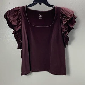 a new day Top Purple Ruffled Sleeves Women’s Size XXL - Picture 1 of 6
