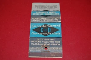 Continental Diamond Fibre Company Newark Delaware Vintage Empty Matchbook Cover - Picture 1 of 3