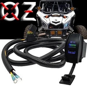 6' Power Wire Dual USB Port QC 3.0 USB C PD fits Can-Am X3 RS Defender Commander - Picture 1 of 7