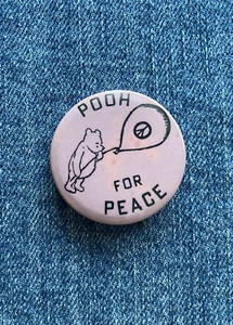 Rare, Original 1960s "POOH FOR PEACE" Pinback Button, Badge, Protest Vietnam War - Picture 1 of 3