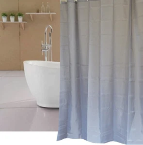 Medium Grey Fabric Shower Curtain 1.8x1.8 Waterproof Weighed bottom New - Picture 1 of 3