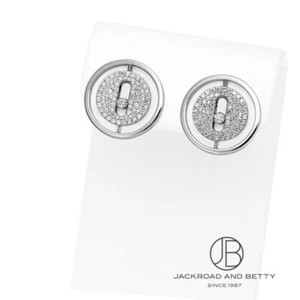 MESSIKA Lucky Move Pave Earrings 11572-WG 18K White Gold Diamond - Picture 1 of 5