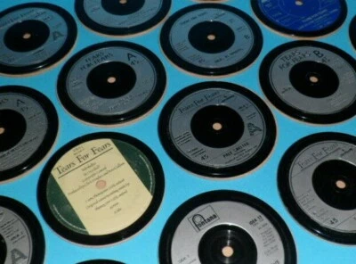 TEARS FOR FEARS DRINKS COASTERS Upcycled Vinyl Records Hit 1980's SINGLES - Image 1 of 4