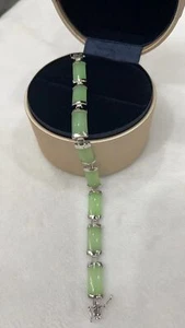 Natürliches Jade Armband Glück Damen Glück 18K vergoldet Armreif Edelstein Schmuck - Bild 1 von 36