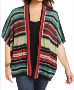 Lauren Ralph Lauren Knit Cardigan Open Front Multi Color Striped NWT - Picture 1 of 9