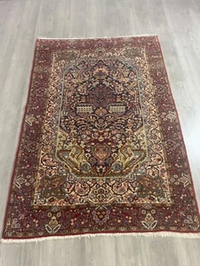 alter antiker Kashmar Orientteppich Perserteppich 211 cm x 134 cm 10563 - Bild 1 von 14