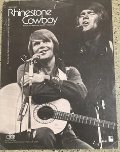VINTAGE SHEET MUSIC RHINESTONE COWBOY LARRY WEISS - Picture 1 of 3