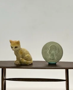 Vintage handgeformte orange Tabby Katze Handwerk Puppenhaus Miniatur 1:12 signiert 2429 - Bild 1 von 13