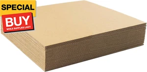 , 25 Pack 12x12 Corrugated Cardboard Sheets, Flat Cardboard Pads for Packing, Ma - Picture 1 of 7