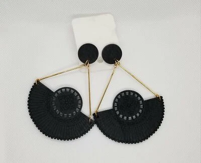 Цветные деревянные серьги-вентиляторы - Изображение 1 из 4