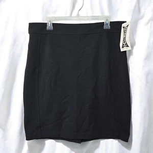 Rendezvous Stretch Ribbed Pencil Skirt Fitted Career Black Woman Size 14 Preppy - Picture 1 of 8