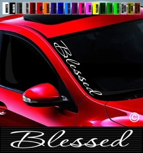 20" Blessed #1 Car Decal Sticker Side Windshield Banner Christian Euro JDM KDM - Picture 1 of 1