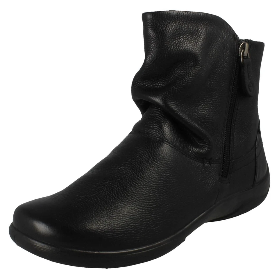 Damas Padders Cuero Texturizado Cremallera Acanalado Botines Beau Foto 1 de 1