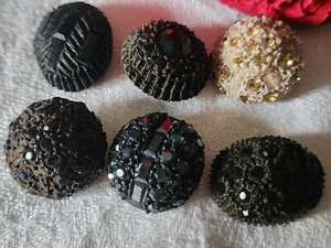Lot 6 boutons vintage parurier strass 1,9/ 2 cm et 1,7 sur 2,2 cm ref 3185 - Foto 1 di 7