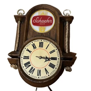 1975 Nostalgic Schaefer Beer Clock/Light Sign ๐บ๐ฐ All Working Properly - Picture 1 of 7