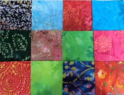 48 PIEZAS BATIK ~ PAQUETE DE ENCANTO CUADRADOS EDREDÓN PRECORTADO DE 5"X5" ~ ENVÍO GRATUITO Foto 1 de 4