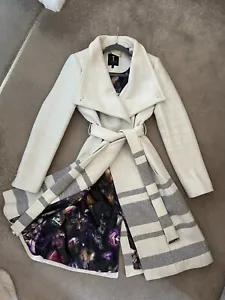Ted baker Coat long coat size 2 Trench Coat Wrap Coat 🩷 Floral Lining - Picture 1 of 10