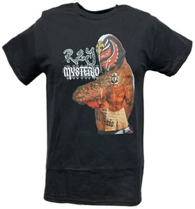 Rey Mysterio Sideways Duo Pose Mens Black T-shirt WWE - Picture 1 of 4