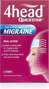 4HEAD Quickstrip Hydro Gel Strips , Headache and Migraine Relief Strips 1 X 4 - Picture 1 of 5