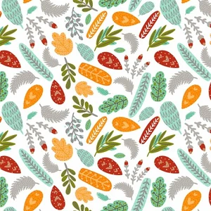 Tessuto Foglie Abbracci Animali Gettato Off Bianco Cotone 3AUGURI 1/4 iarda - Foto 1 di 4