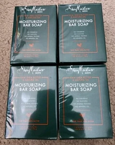 (4) Men Moisturizing Bar Soap Raw Shea Butter & Mafura Oil, 2 Bars, 4 oz (113 g) - Picture 1 of 2