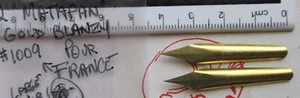 2 VERY RARE "MATAPAN" BLANZY POURE #1009 FRANCE-GOLD LARGE DIP PEN NIB-LETTER+++ - Picture 1 of 2