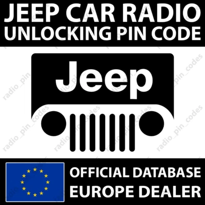 JEEP RADIO PIN CODE AVENGER COMPASS GLADIATOR GRAND CHEROKEE RENEGADE WRANGLER - Bild 1 von 4