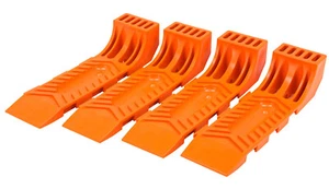 Interlocking Tire Skates for Tow Truck Rollback Carrier Safety Orange (4pc Set) - Picture 1 of 12