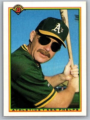 1990 Bowman - #462 Ken Phelps Oakland Athletics MLB Baseball Card - Image 1 of 2