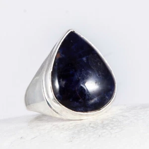 Anello in argento magicamente bello, argento sterling 925, sodalite, blu scuro, taglia 58 - Foto 1 di 4