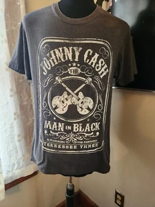 Camiseta Johnny Cash Talla Mediana Gris El Hombre de Negro Licencia Tennessee Three - Imagen 1 de 2