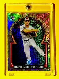 Gunnar Henderson MINT SILVER MOJO REFRACTOR ROOKIE CARD BOWMAN CHROME HOT RC! - Picture 1 of 12