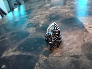 Grim Reaper stainless steel Ring SZ 12 NEW - Picture 1 of 9